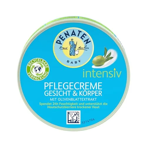 PENATEN Baby Intensiv Pflegecreme Gesicht & Körper, Babypflege Creme mit Olivenblattextrakt, Baby Feuchtigkeitscreme für 24h Feuchtigkeit (1 x 100 ml)