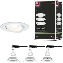 Paulmann 93431 Einbauleuchte 3er Set 19.5W - Moderne Einbauleuchten im 3er Set, energiesparend mit 19.5W und elegantem matten Weiß, ideal für stimmungsvolle Beleuchtung in jedem Raum.