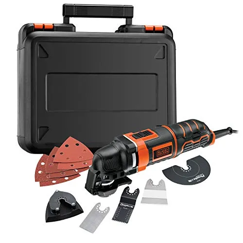 Black+Decker MT300KA - Multifunktionsgerät für Schneiden, Schleifen und Entfernen, mit Adapter für Universalzubehör und schneller Zubehörwechsel auf Knopfdruck