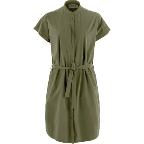Fjällräven Abisko Fjäll Dress Women Green (S) - Röcke & Kleider – Luftiges Shirt-Kleid aus 90% recyceltem Material, perfekt für Sommerwanderungen und Wochenendabenteuer. Schnell trocknend und feuchtigkeitsregulierend für höchsten Komfort.