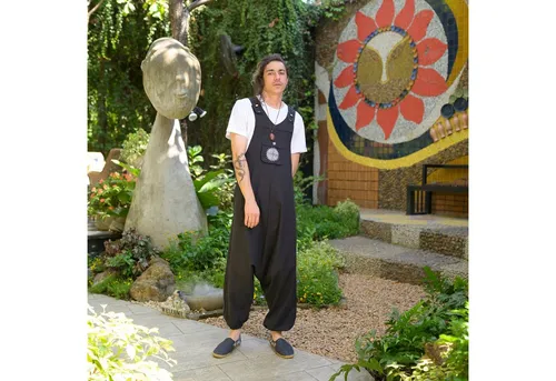 virblatt Jumpsuit Herren & Damen - Baumwoll Latzhose im Goa Style - Jumpsuit aus 100% Baumwolle, atmungsaktiv und ideal für Festivals oder den Sommer. Mit aufgesticktem Mandala und verstellbaren Trägern für individuellen Komfort.