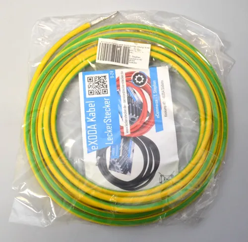 eXODA 5m Erdungsleitung 16 mm² grün/gelb - Sonstige Elektroinstallationsartikel, temperaturbeständig bis 70 °C, ideal für sichere Erdungsverbindungen in Elektroinstallationen.