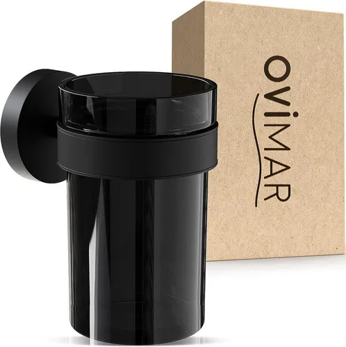 ovimar Zahnputzbecher aus Edelstahl in Schwarz in schwarz von ovimar