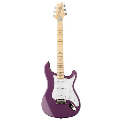 SE Silver Sky Summit Purple E-Gitarre - Elegante E-Gitarre in Lila mit 22 Bünden und hochwertigem Pappel-Korpus. Ideal für kreative Spieler mit vielseitigen Klangmöglichkeiten dank SSS-Tonabnehmer.