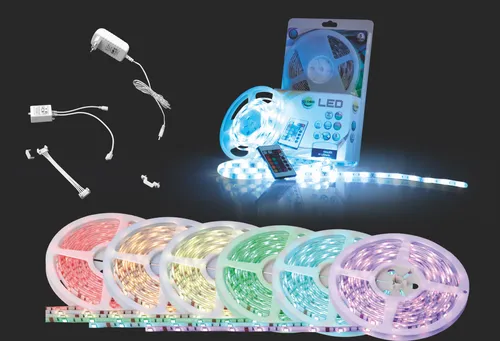 Globo Lighting LED-Band 3m RGBW mit Fernbedienung - LED Streifen, dimmbar und mit Farbwechsel, ideal zur dekorativen Beleuchtung in modernen Wohnräumen. Inkl. Verbinder und kinderleichter Fernbedienung für individuelle Lichtgestaltungen.