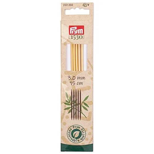 Prym 222202 Strumpfstricknadeln Prym 1530, 15 cm, 3 mm, Holzfarben