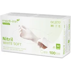 Medi-Inn Nitril white soft Einmalhandschuhe, weiß, puderfrei M / 100 Stück