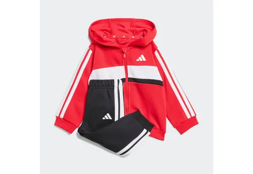 adidas Sportswear Trainingsanzug I 3S TIB FL SET (2-tlg) rot - Trainingsbekleidung aus 70% Baumwolle für hohen Tragekomfort, sportlicher Stil in Pure Ruby/White/Black, ideal für aktive Kinder.