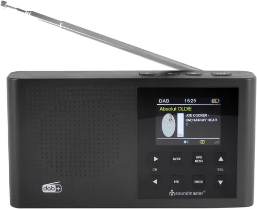 Soundmaster Radio DAB165SW DAB+ Kofferradio - Kompaktes Digitalradio mit integriertem 1.200 mAh Akku, ideal für unterwegs. Empfang von DAB+ und UKW, 2
