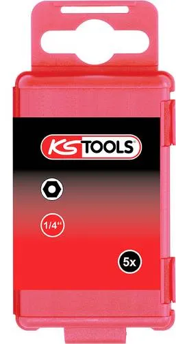 KS Tools 911.7710 Sechskant-Bit Spezialstahl vernickelt E 6.3 5St.