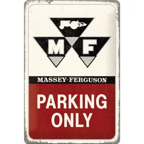 Blechschild Massey Ferguson Parking Only Logo alt 20 x 30 cm