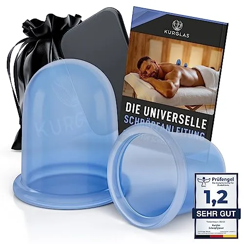 KURGLAS Schröpfgläser Silikon [2 Stück] - Effektive Schröpfmassage - Massagegeräte & -utensilien für manuelle Massage. BPA-freie Silikon-Schröpfgläser für eine effektive Schröpftherapie und optimale Entspannung.