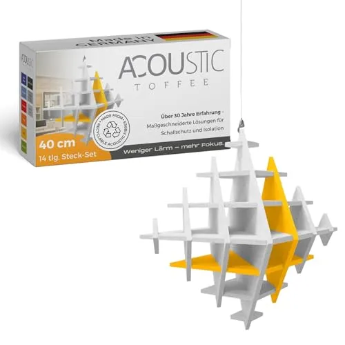 platino24 „CUBO“ 3D-Akustik-Objekt Würfel für optimale Raumakustik I Schallabsorber für Decke in innovativem Design I Größe: 40 cm I Recyclebares & nachhaltiges Absorber-Element