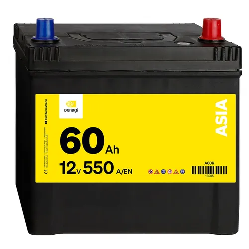Denagi 60Ah Autobatterie ASIA A60R 12V Starterbatterie Zuverlässig Robust