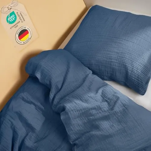 Laleni Kinderbettwäsche aus Baumwolle in blau von Laleni