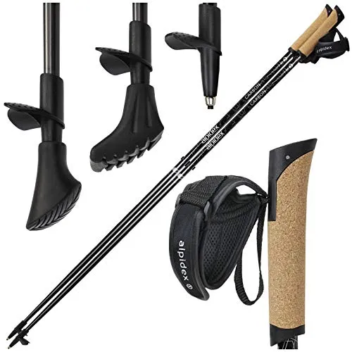 ALPIDEX Superleichter Carbon Nordic Walking Stock 115 cm