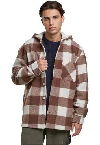 Allwetterjacke URBAN CLASSICS Big Check Jacket mit Kapuze - Funktionsjacken, stylische kariert, aus 100% Polyester, ideal für jeden Anlass und bietet hohen Tragekomfort.