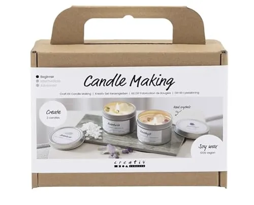 Creativ Mini Bastelset Kerzenherstellung, creme, cremefarben, Sojakerzen, 1 Packung, Mulricolour