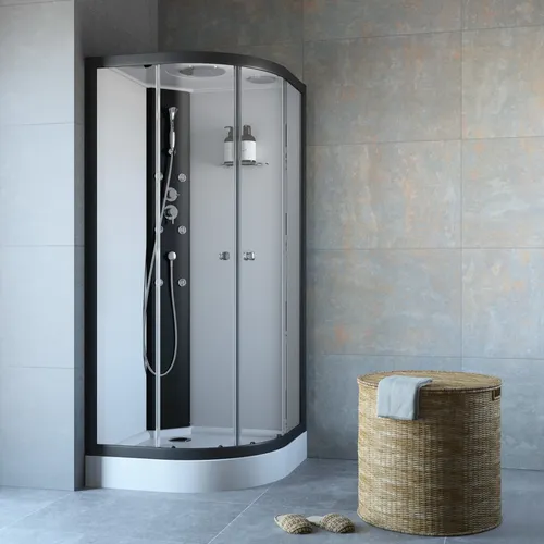 Komplettdusche Viertelkreis 90x90 cm mit Eckeinstieg – Elegant und Praktisch