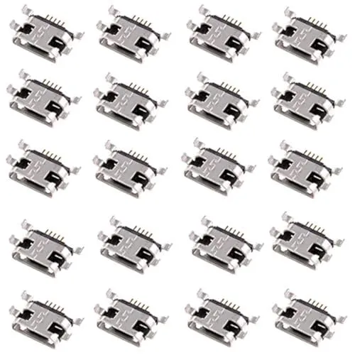 Oiyagai 20 Stück Micro USB Weiblich Buchse 180 Grad 5-Pin Jack Lötsteckverbinder
