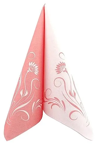 APARTina Serviette Elegantia in koralle Lachs aus Airlaid, Einwegserviette stoffähnlich, 40 x 40 cm, 50 Stück Servietten stoffähnlich, Hochzeit Blumen Floral