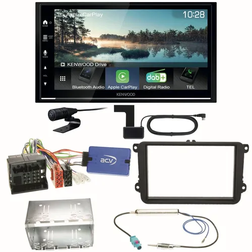 Kenwood DMX7722DABS Android Auto Einbauset für EOS Polo Caddy Amarok Scirocco