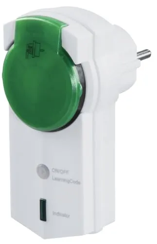 Funksteckdose f. außen, spritzwassergeschützt, IP 44, 30 m Reichweite, Weiß