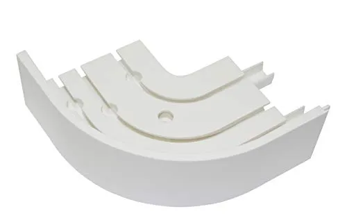 Gardinia Rundbögen P2Ü mit Blende, Für Vorhangschienen, 13,5/13,5 cm, Weiß, 2 Stück