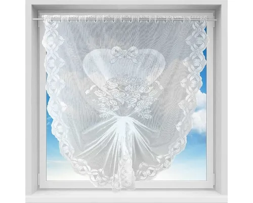 Arsvita Vorhang (1 St), Stangendurchzug, halbtransparent, Bistrogardine in Spitzenoptik, 100cm x 160cm (BxL) mit Stangendurchzug