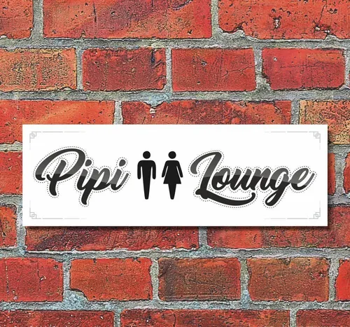 Schild Pippi Lounge Toilette Klo WC Deko Geschenk Geburtstag - 30x10 cm