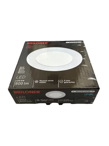 Briloner LED Einbauleuchte Weiß Flach Badleuchte 6W 600lm 4000K Spot IP44 Ø120mm