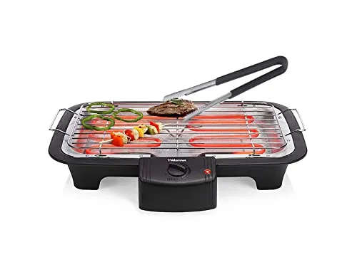 Elektrischer BBQ Tischgrill 2000W mit Wasserauffangschale - Grills für Fleisch, Fisch und Gemüse mit großzügiger Grillfläche von 38x22 cm. Genießen Sie sofortigen Grillspaß ohne Rauchentwicklung dank der komfortablen Wasserauffangschale.