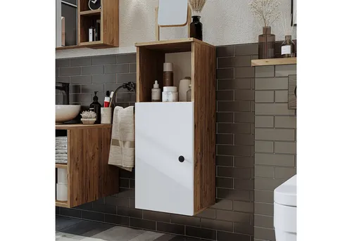 Roomart Badmöbel-Set LOTUS 65 cm - Modernes Badmöbel-Set, 4-teilig mit Keramik-Waschbecken, bietet praktischen Stauraum und pflegeleichte Oberflächen – ideal für kleine Bäder.