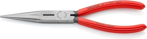 KNIPEX Flachrundzange 26 11 200 SB - Zangen mit Schneide und ergonomischem Kunststoffgriff für präzises Greifen und Schneiden, ideal für Feinmechanik und Elektroarbeiten.