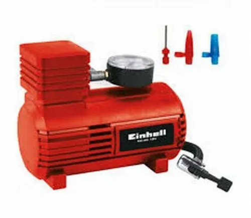 Einhell CC-AC 12V - Tragbarer Kompressor für Autos - Kompressoren mit 12V-Anschluss für einfache Nutzung im Auto. Ideal für Reifen und Sportgeräte, max. Druck 8bar, ölfrei und kompakt.