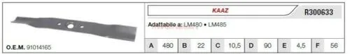 Ersatzklinge KAAZ Rasenmäher LM480