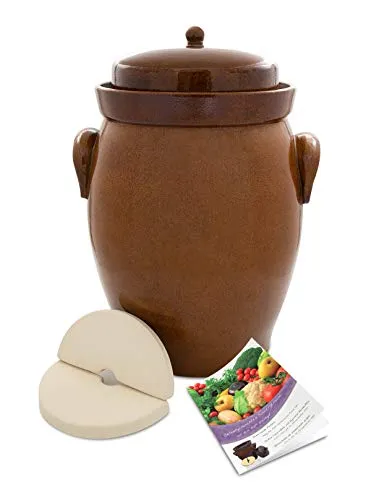 KERAZO Fermentationsglas 26L - Der ideale Gärtopf für Sauerkraut und mehr - Fermentationsgläser: Hochwertiger Gärtopf aus robuster Keramik mit 26L Fassungsvermögen, ideal für die Herstellung von Sauerkraut und anderen fermentierten Köstlichkeiten. Inklusive Wasserrinne und Beschwerungsstein für optimale Gärbedingungen.