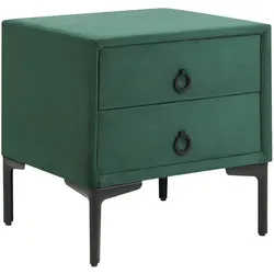 Beliani Nachttisch Samt dunkel grün mit 2 Schubladen in grün von Beliani