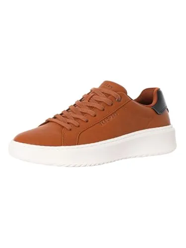 Skechers Herren Platform Sneaker, Cognac Duraleather, 43 EU - Herren-Sneaker aus hochwertigem Duraleather, mit bequemem Schnitt für den ganzen Tag – ideal für lässige Auftritte.