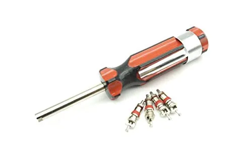 Felgenfactory 1x Ventilausdreher Eindreher + 4X Ventileinsätze Ventilschlüssel Taschenclip Reparatur Schraubendreher