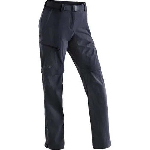 Maier Sports Damen Nata T-Zip Off Hose - Größe L, Blau - Wanderhose für Frauen, ideal für wechselnde Wetterbedingungen dank zip-off Funktion und bewegungsfreundlichem Design.