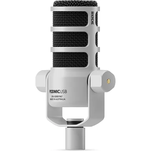 Rode PodMic USB weiß - Dynamisches Mikrofon für Podcasts und Streaming, ideal für Rundfunk- und Synchronstudios