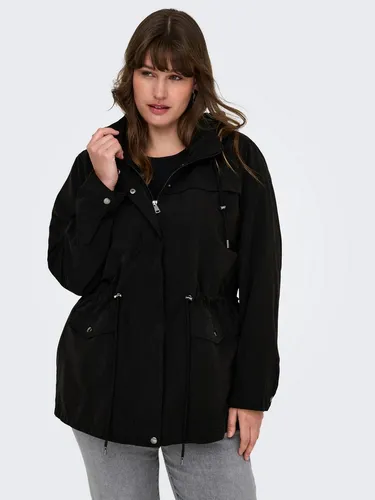 ONLY CARMAKOMA Parka CARNEWSTARLINE SPRING JACKET CC OTW, Black - Funktionsjacke mit modischem Design, hochschließendem Kragen und praktischen Eingrifftaschen, ideal für stilvolle Outdoor-Aktivitäten.
