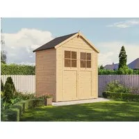 KONIFERA Gartenhaus Osterbek 1 - Gartenhaus aus Fichte, inkl. Fußboden und Doppelflügeltür, ideal für Gartenlagerung oder Freizeitgestaltung, Maße: 201x131 cm.