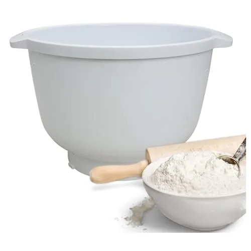 Lichtblau Kunststoff Rührschüssel MUZ5KR1 weiß spülmaschinenfest I Zubehör passend für BOSCH Küchenmaschinen Modelle MUM5 I Ersatzteil für Rührgerät I 3,9L Volumen und spezielle Innenform