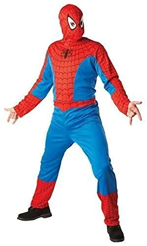 Rubie´s Spider-Man Kostüm-Overall für Erwachsene - Superhelden-Kostüm aus 100% Polyester, inklusive Oberteil und Maske, perfekt für Fasching und Karneval.