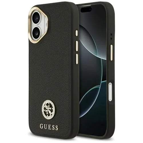 Guess Grained Strass Logo MagSafe iPhone 17 Handyhülle - Stylische Schutzhülle für iPhone 17 mit elegantem Strass-Logo, flexiblem TPU und perfektem Schutz. Ideal für MagSafe-Ladevorgänge, vereint Funktionalität und modisches Design.