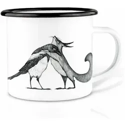 Ligarti Tasse Emaille Tasse – Eichhörnchen & Elster 480 ml