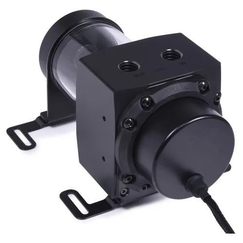 PUM Alphacool Core 100 Aurora Ausgleichsbehälter mit D5 Apex PWM Pumpe - Wasserkühlungszubehör mit integriertem Pumpentop für D5 Pumpen. Der Acrylbehälter bietet eine beeindruckende Optik und optimale Leistung für Gaming-PCs.