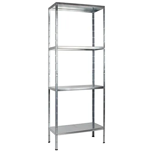 SCHULTE Regalwelt Steckregal mit 4 PowerMAX Fachböden - Lagerregal mit 60 kg Tragkraft pro Fach, ideal für Werkstatt, Garage oder Keller. Schneller, werkzeugloser Aufbau und höhenverstellbare Fachböden für vielseitige Nutzung.